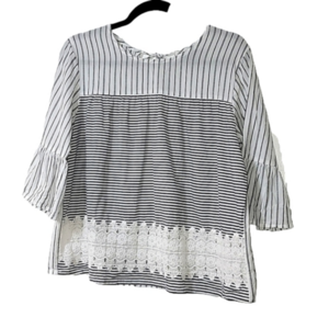 Mixed media striped top by B. Boutique by Evergreen, size XL